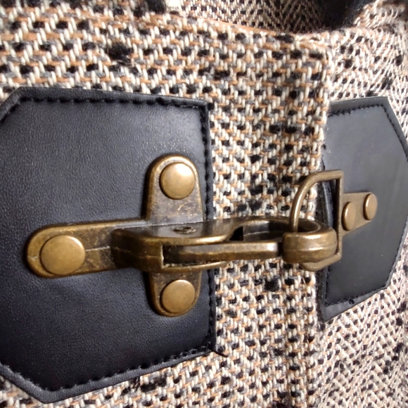 Anthropologie "Third Piece"  Black & White Pea coat, EUC - Picture 2 of 8